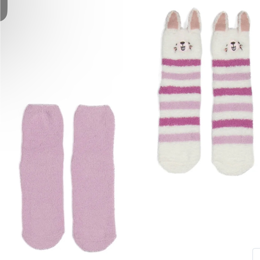 Lug Bunny Striped Socks - Purple and White